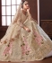 Beige Pure organza silk Indian wedding lehenga