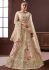 Beige Pure organza silk Indian wedding lehenga