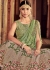 Green and beige Silk and net  Indian wedding lehenga