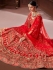 Red color pure soft silk Indian wedding lehenga