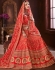 Red color pure soft silk Indian wedding lehenga