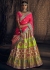 Lime green Banarasi siilk Indian wedding lehenga