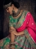 Green and pink banarasi silk Indian wedding lehenga