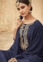 Navy Blue Pure Silk Sharara Style Pakistani Suit 45