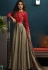 Jennifer Winget Steal Grey and Red Silky Georgette Long Anarkali Suit 5019