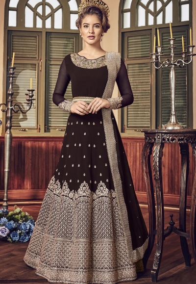 Brown Shade Georgette Floor Length Designer Anarkali Suit 5801D