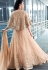 Beige Net Lehenga Style Anarkali with Ponchu Sleeve 2502