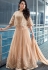 Beige Net Lehenga Style Anarkali with Ponchu Sleeve 2502