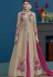 Beige Silk Flower Embroidery Lehenga Style Suit 10123
