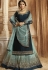 Navy Blue Satin Georgette Lehenga and Churidar Designer Suit 3005