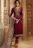 Wine and Grey Satin Georgette Lehenga and Churidar Designer Suit 3003