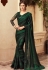 Dark Green Satin Georgette Party Wear Saree With Border 22013