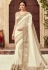 Off White Satin Georgette Party Wear Saree With Border 22009