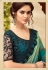 Blue and Rama Green Satin Georgette Party Wear Saree With Border 22002