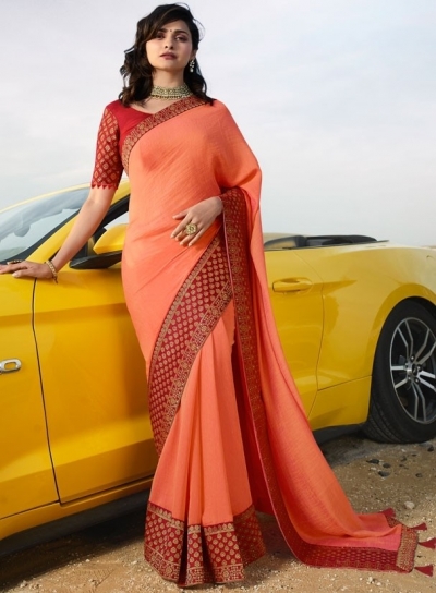 prachi desai peach silk saree 20584