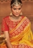 golden yellow silk jacquard saree 990