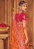 tangerine silk jacquard saree 987