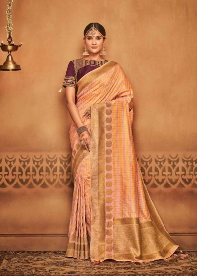 blush pink silk jacquard saree 985a