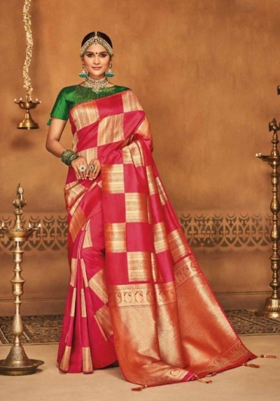 gajari and golden silk jacquard saree 982