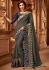 slate grey designer silk saree 2306
