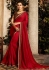 scarlet red saree with embroidered blouse 6167