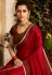 scarlet red saree with embroidered blouse 6167