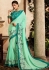 mint green saree with embroidered blouse 6164