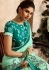 mint green saree with embroidered blouse 6164