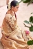 Gold and Cream Banarasi pure silk wedding wear saree
