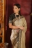 Beige and black silk party wear saree