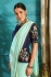 Turquoise color Pure georgette party wear saree