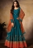 jennifer winget teal blue reception floor length anarkali suit 11031
