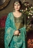 green blue satin georgette digital printed sharara style pakistani suit 11044