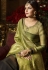 green satin georgette digital printed sharara style pakistani suit 11041