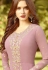 mauve soft georgette long embroidered trouser anarkali suit 20021