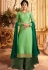 green embroidered satin georgette sharara style pakistani suit 15603