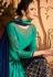 blue embroidered satin georgette sharara style pakistani suit 15601