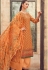 dark yellow cotton satin embroidered daman work and digital printed palazzo suit 9038