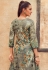 grey cotton satin embroidered daman work and digital printed palazzo suit 9036