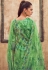 green cotton satin embroidered daman work and digital printed palazzo suit 9033