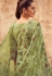 green cotton satin embroidered daman work and digital printed palazzo suit 9032