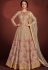 grey net embroidered lehenga style anarkali suit 8150