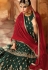 Bottle Green and red georgette wedding lehenga