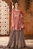 Onion Pink and grey georgette wedding lehenga