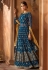 Cyan blue and Mustard Georgette wedding lehenga