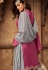 pink grey georgette satin embroidered palazzo style pakistani suit 29006