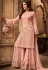 peach georgette satin heavy embroidered sharara style pakistani suit 29001
