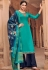 cyan georgette satin palazzo style suit 6604