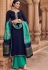 navy blue georgette satin palazzo style suit 6602