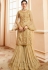 golden satin net embroidered sharara style pakistani suit 15302